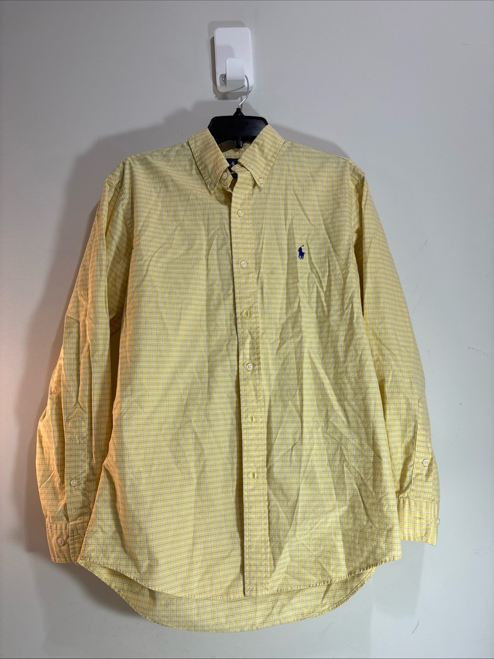 Ralph Lauren Yellow Check Button-Down Men's Shirt. 1293